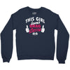 this girl loves drag racing Crewneck Sweatshirt