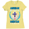 American by Birth Christian By the Grace of God Ladies Fitted T-Shirt