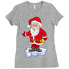 father christmas ringing xmas bells santa Ladies Fitted T-Shirt