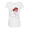 breast cancer girl power Maternity Scoop Neck T-shirt
