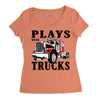plays with trucks family matching Women's Triblend Scoop T-shirt