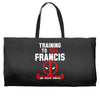 training to kill francis deadpool Weekender Totes