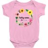Floral Baby Name Baby Bodysuit