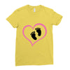 Baby Girl with Heart Any Name Customized Ladies Fitted T-Shirt