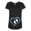 Baby Boy with Heart Any Name Customized Maternity Scoop Neck T-shirt