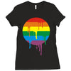rainbow colored stripes dot running splashes Ladies Fitted T-Shirt
