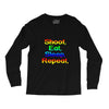 shoot eat sleep repeat gun Long Sleeve Shirts