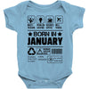 Born In January Baby Onesie