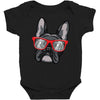 frenchie hipster Baby Bodysuit