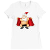 funny flashing naked nude christmas santa claus Ladies Fitted T-Shirt