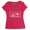 audio cassette 80's 90's party hip hop nostalgia retro Women's Triblend Scoop T-shirt