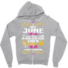 i am a june women Zipper Hoodie