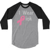 junior's breast cancer awareness i wear pink 3/4 Sleeve Shirt