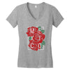 mexico with roses Women's V-Neck T-Shirt