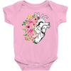 Heart And Flowers Baby Bodysuit