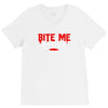 bite me halloween vampire teeth V-Neck Tee