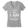 i know i am difficult ski mountain Women's V-Neck T-Shirt