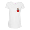 saitama pocket Maternity Scoop Neck T-shirt
