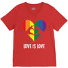 Love Is Love LGBT Rainbow Heart V-Neck Tee