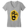lion yellow Women's V-Neck T-Shirt
