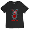 i love you bunny hare rabbit cupid couple kiss fun V-Neck Tee
