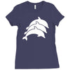 three dolphins Ladies Fitted T-Shirt