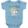 unicorns are born in november cute unicorn Baby Bodysuit