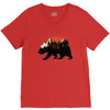 Bear Adventure With Roses V-Neck Tee