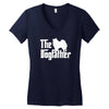 the dogfather american eskimo dog white Women's V-Neck T-Shirt