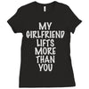 my girlfriend lifts more than you Ladies Fitted T-Shirt