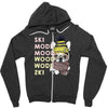 ski mood french bulldog Zipper Hoodie