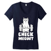 gym cat workout Women's V-Neck T-Shirt