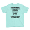Super November Girl Youth Tee