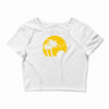 beach silhouette birds sand sunset Crop Top