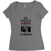 All i Need is Love A Camera Women's Triblend Scoop T-shirt
