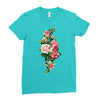 breast cancer flowers Ladies Fitted T-Shirt