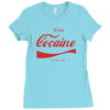 enjoy cocaine funny gray Ladies Fitted T-Shirt