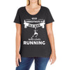 who loves running Ladies Curvy T-Shirt