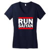 run saiyan Women's V-Neck T-Shirt