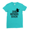 zero bothers given Ladies Fitted T-Shirt