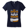 My Daughter Is Super Awesome Her Stepmom Women's V-Neck T-Shirt