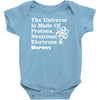 The Universe Is Made Of Protons Neutrons Electrons Morons Baby Bodysuit