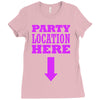 party location here Ladies Fitted T-Shirt