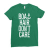 boat hair don't care Ladies Fitted T-Shirt