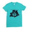 big shark little fish Ladies Fitted T-Shirt