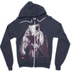 bear block Zipper Hoodie