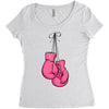 boxing gloves breast cancer Women's Triblend Scoop T-shirt