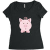 cute surprised pig pig Women's Triblend Scoop T-shirt