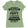 Super Cool Poppy Of A Freaking Awesome Grandson Ladies Fitted T-Shirt