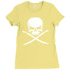 biker pirate skull bones swords Ladies Fitted T-Shirt